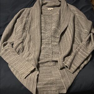 Wilfred Marled Gray Open Shawl Collar Cardigan
